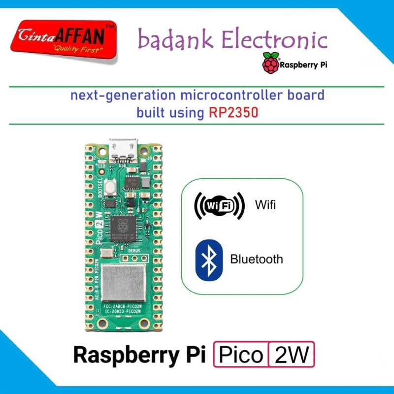 Raspberry Pi Pico 2W - with Wireless  Bluetooth Onboard